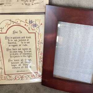 “Love is” passage heavy stock paper sealed and cherry finish wood frame New  ❤️